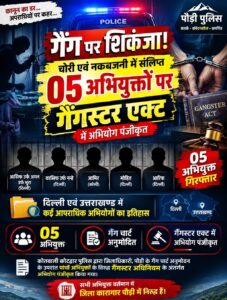 यहां (उत्तराखंड)पांच आरोपियों पर लगाया पुलिस ने गैंगस्टर